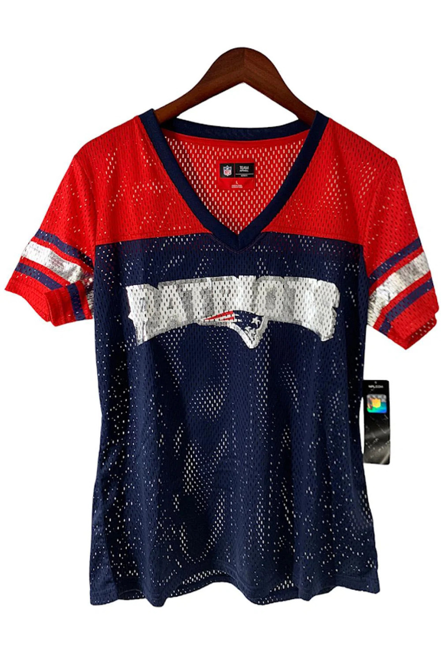 NFL Women's Mesh Short-Sleeve Shirt Patriots - Regular
